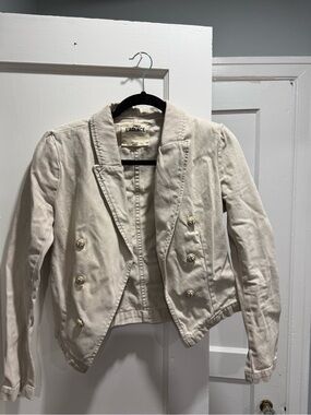 L'AGENCE Cream Double-Breasted Tailored Blazer